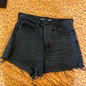 Black Jean Shorts Denim High Rise Grungey Cut Off Distressed